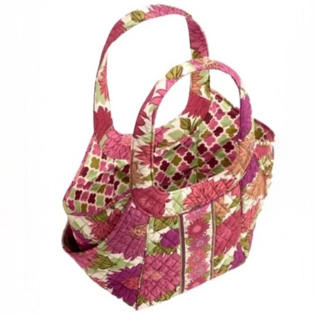 Vera Bradley Quilted Floral Shoulder Bag Pink Green Cottagecore Vintage Y2K - Picture 2 of 13